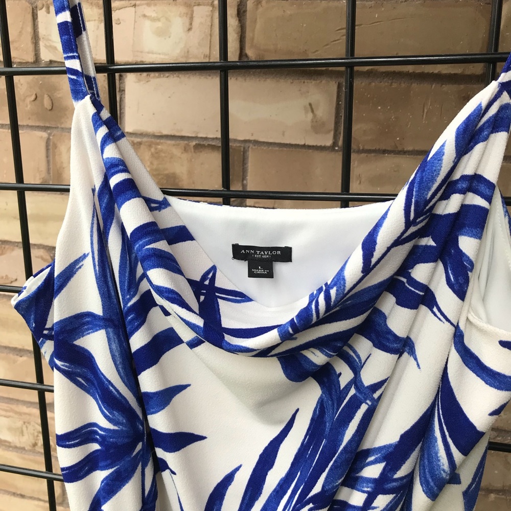 Ann Taylor Hi-Low Leaf Print Dress